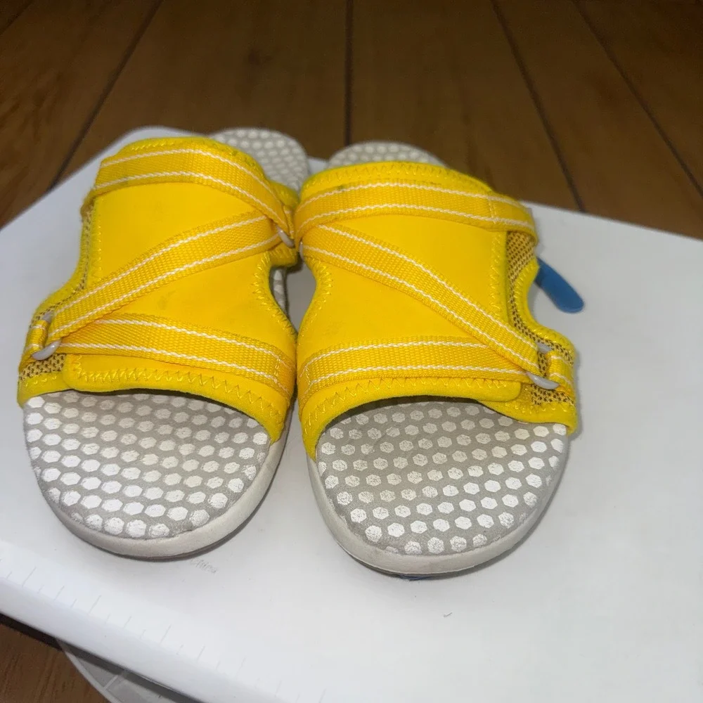 Eddie Bauer Saratoga Yellow‎ Sport Slide Sandals Womens 7.5 Adjustable Straps